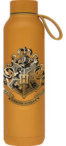 QUOKKA BOTELLA TERMO ACERO INOXIDABLE SOLID CON COLGADOR MUSTARD 630 ML HP HOGWARTS