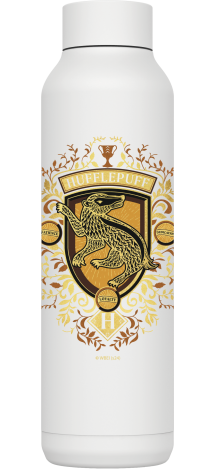 QUOKKA BOTELLA TERMO ACERO INOXIDABLE SOLID WHITE 630 ML HP HUFFLEPUFF