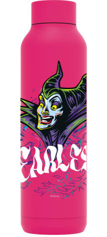 QUOKKA BOTELLA TERMO ACERO INOXIDABLE SOLID RASPBERRY PINK 630 ML VILLAINS MALEFICENT