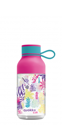 QUOKKA KIDS BOTELLA ECOZEN ICE CON COLGADOR ZEBRAS 430 ML