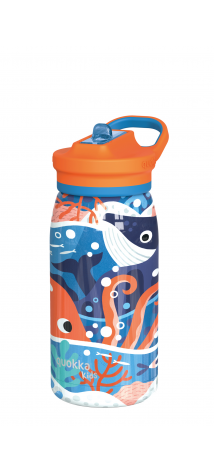 QUOKKA KIDS BOTELLA TERMO ACERO INOXIDABLE CON SIPPER POP OCEAN 445 ML