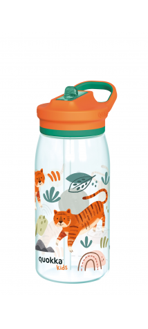 QUOKKA KIDS BOTELLA ECOZEN CON SIPPER GLOW TIGERS 580 ML