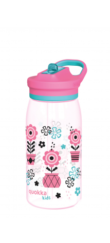 QUOKKA KIDS BOTELLA ECOZEN CON SIPPER GLOW MELODIC FLOWERS 580 ML