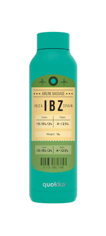 QUOKKA BOTELLA TERMO ACERO INOXIDABLE SOLID JADE GREEN 630 ML IBIZA LABEL CUSTOM