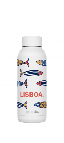 QUOKKA BOTELLA TERMO ACERO INOXIDABLE SOLID WHITE 510 ML LISBOA LOVE CUSTOM