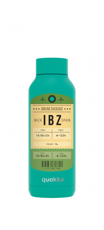 QUOKKA BOTELLA TERMO ACERO INOXIDABLE SOLID JADE GREEN 510 ML IBIZA LABEL CUSTOM