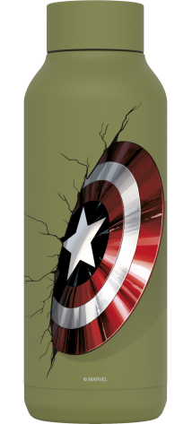 QUOKKA BOTELLA TERMO ACERO INOXIDABLE SOLID OLIVE GREEN 510 ML CAPTAIN AMERICA