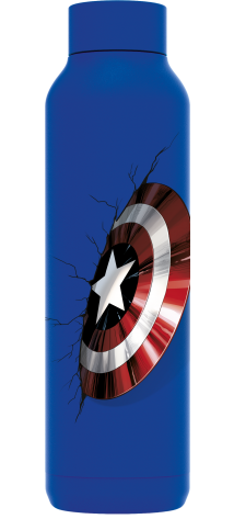 QUOKKA BOTELLA TERMO ACERO INOXIDABLE SOLID ULTRAMARINE 630 ML CAPTAIN AMERICA