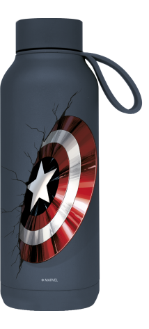 QUOKKA BOTELLA TERMO ACERO INOXIDABLE SOLID CON COLGADOR SLATE 510 ML CAPTAIN AMERICA