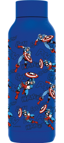 QUOKKA BOTELLA TERMO ACERO INOXIDABLE SOLID ULTRAMARINE 510 ML CAPTAIN AMERICA RETRO COMIC