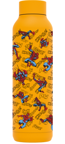 QUOKKA BOTELLA TERMO ACERO INOXIDABLE SOLID AMBER YELLOW 630 ML SPIDER-MAN RETRO COMIC