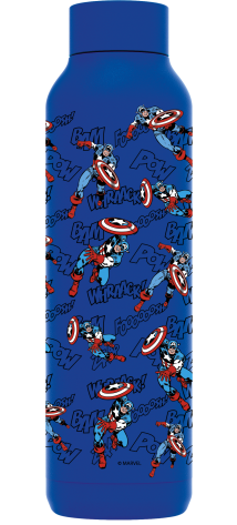 QUOKKA BOTELLA TERMO ACERO INOXIDABLE SOLID ULTRAMARINE 630 ML CAPTAIN AMERICA RETRO COMIC