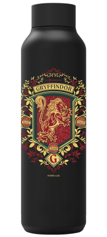 QUOKKA BOTELLA TERMO ACERO INOXIDABLE SOLID JET BLACK 630 ML HP GRYFFINDOR