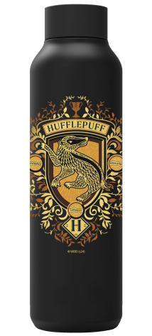 QUOKKA BOTELLA TERMO ACERO INOXIDABLE SOLID JET BLACK 630 ML HP HUFFLEPUFF