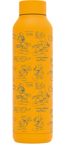 QUOKKA BOTELLA TERMO ACERO INOXIDABLE SOLID AMBER YELLOW 630 ML MICKEY SKETCH