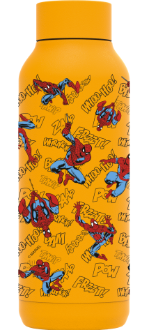 QUOKKA BOTELLA TERMO ACERO INOXIDABLE SOLID AMBER YELLOW 510 ML SPIDER-MAN RETRO COMIC